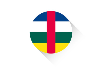 Round flag with shadow of Central African Republic