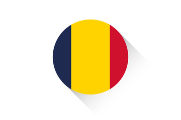 Fototapeta premium Round flag with shadow of Chad