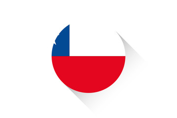 Round flag with shadow of Chile