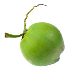 Green coconut isolated on white background