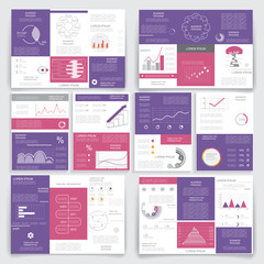 Big set brochures for business data visualization 3