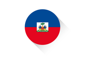 Round flag with shadow of Haiti