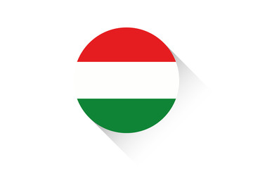 Round flag with shadow of Hungary