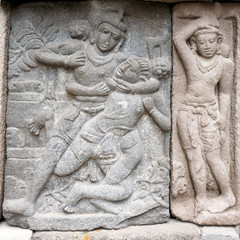 Obraz premium Stone carving of Prambanan Hindu temple, Yogyakarta, Java