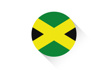 Round flag with shadow of Jamaica