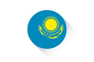 Fototapeta premium Round flag with shadow of Kazakstan