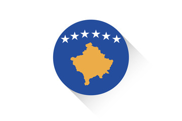 Obraz premium Round flag with shadow of Kosovo