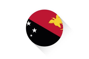 Fototapeta premium Round flag with shadow of Papua New Guinea