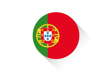 Round flag with shadow of Portugal