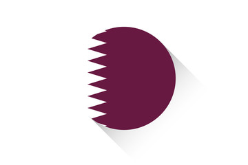 Round flag with shadow of Qatar