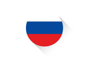 Round flag with shadow of Russia