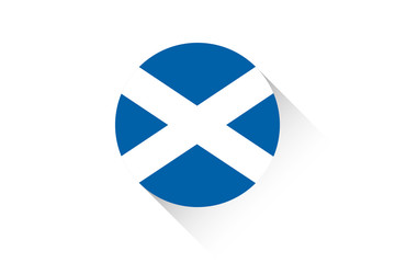 Obraz premium Round flag with shadow of Scotland