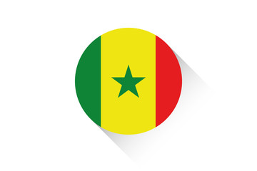 Round flag with shadow of Senegal