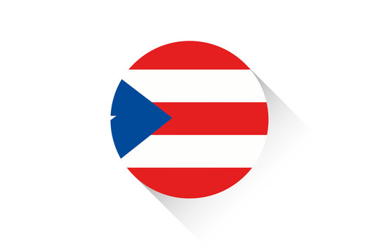 Round flag with shadow of Puerto Rico