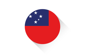 Round flag with shadow of Western Samoa