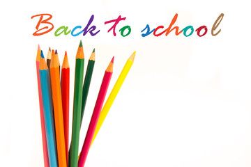 Back to school with pencils e text