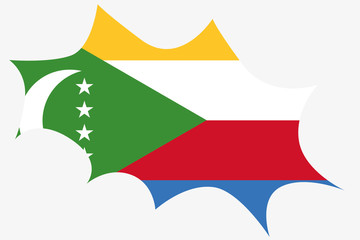 Explosion wit the flag of Comoros