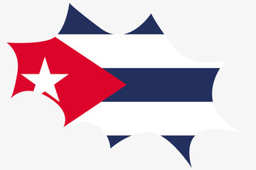 Naklejka premium Explosion wit the flag of Cuba