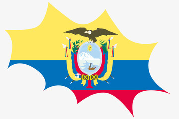 Explosion wit the flag of Ecuador