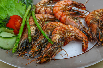 Grilled tiger prawn