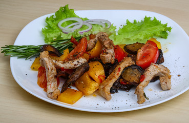 Roasted pork with vegetables