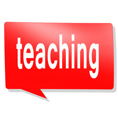 Teaching word on red speech bubble