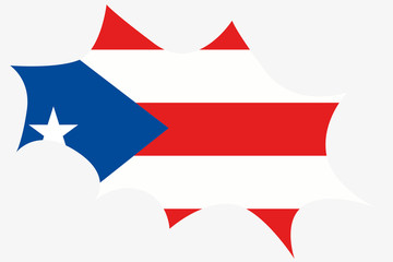 Explosion wit the flag of Puerto Rico