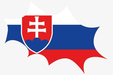 Explosion wit the flag of Slovakia