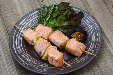 Salmon skewer