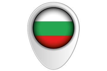 3D Map Pointer Flag Illustration of the country of  Bulgaria