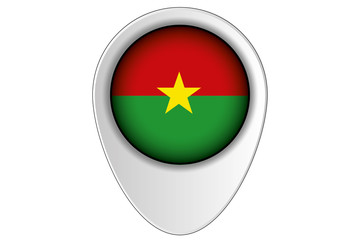 3D Map Pointer Flag Illustration of the country of  Burkina Faso