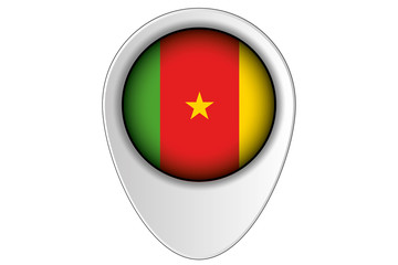 3D Map Pointer Flag Illustration of the country of  Cameroon