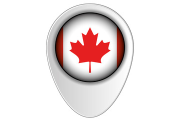 3D Map Pointer Flag Illustration of the country of  Canada