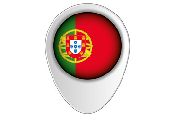3D Map Pointer Flag Illustration of the country of  Portugal