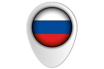 3D Map Pointer Flag Illustration of the country of  Russia