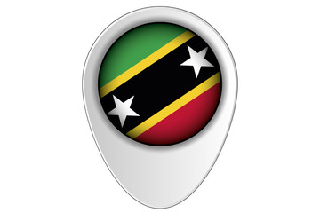 Fototapeta premium 3D Map Pointer Flag Illustration of the country of Saint Kitts