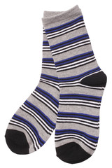 Pair of child's striped socks