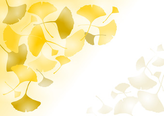 銀杏の葉のフレームイラスト 