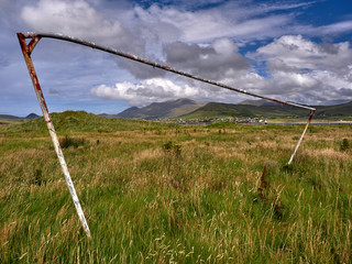 Fototapeta na wymiar Rusty goal in Dingle, Ireland