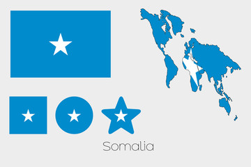 Multiple Shapes Set with the Flag of Somalia