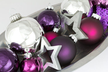 Colorful Christmas decoration silver purple