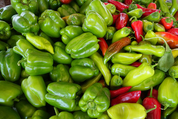 Obraz na płótnie Canvas assortment of peppers at outdoor market