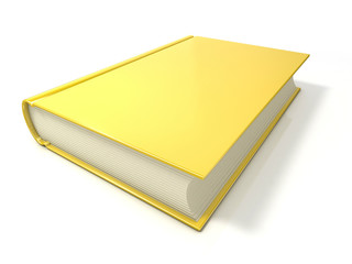 Yellow book. 3D render illustration isolated on white background