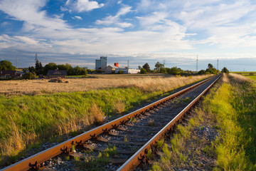 Sunset on the railway track