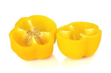 yellow paprika, pepper isolated on white background