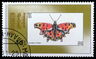 MONGOLIA - CIRCA 1990: a stamp printed in the Mongolia, shows Butterflie, series, circa 1990