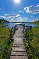 Obraz premium wooden pier on lake