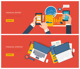 Flat design modern vector illustration concept of analyzing