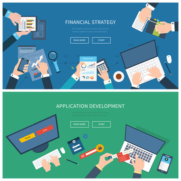 Flat design illustration concepts for business analysis