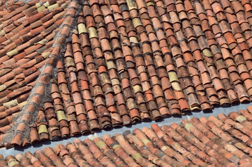 Fototapeta premium Clay tiles on roof
